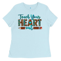 Baby Blue teach your heart out Ladies Tee - texasbilliewilder