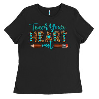 Black teach your heart out Ladies Tee - texasbilliewilder