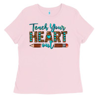 Bubblegum Pink teach your heart out Ladies Tee - texasbilliewilder