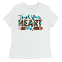White teach your heart out Ladies Tee - texasbilliewilder