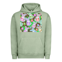 Pigment Oil Green Easter bunny and egg Urban Hoodie - CowGirlArtShop