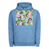 Pigment Pebble Blue Easter bunny and egg Urban Hoodie - CowGirlArtShop