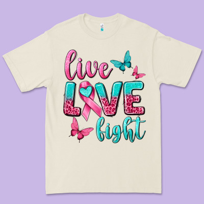 Live Love Fight Breast Cancer Premium Tee Designed By Texasbilliewilder