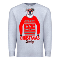 Heather Grey Christmas Buldog Premium Sweatshirt - Bettercallsaul