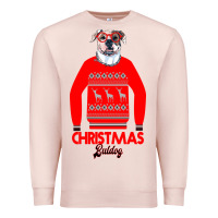 Pale Pink Christmas Buldog Premium Sweatshirt - Bettercallsaul