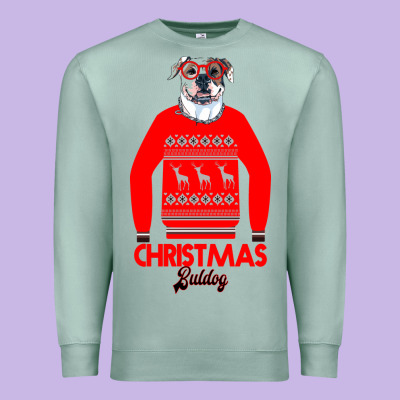 Christmas Buldog Premium Sweatshirt Designed By Bettercallsaul