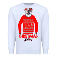 White Christmas Buldog Premium Sweatshirt - Bettercallsaul