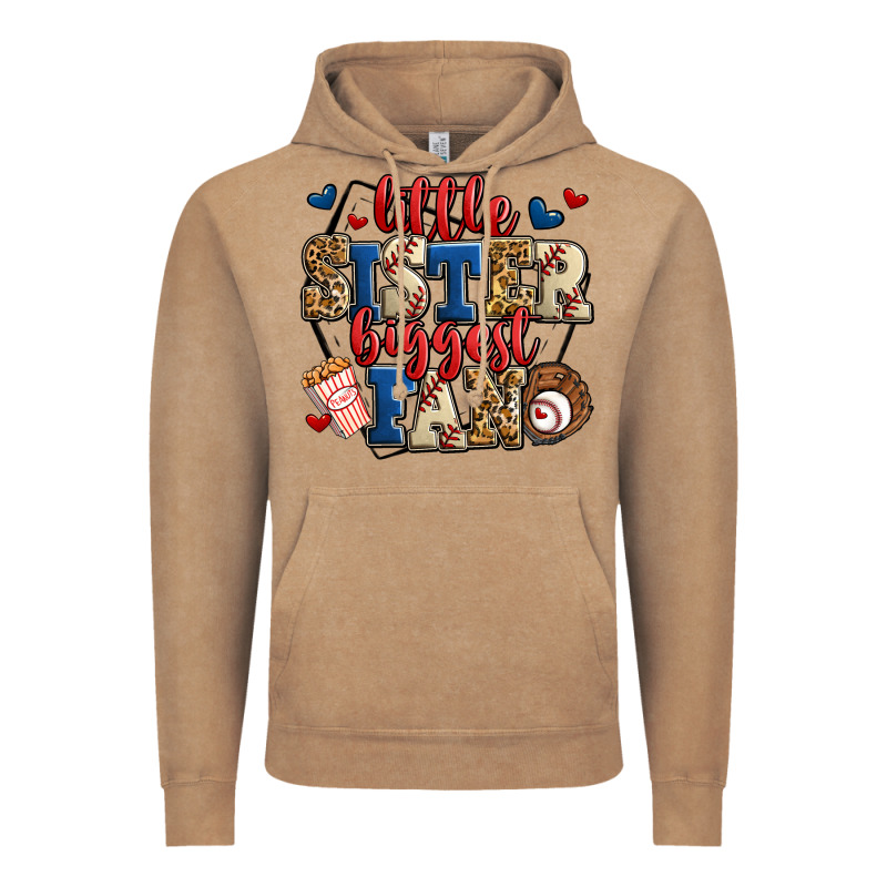 Little Sister Biggest Fan Baseball Vintage Hoodie by Jasminsmagicworld | Teevron