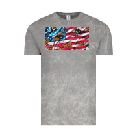 Cloud Rock usa flag and leopard with wood license plate Vintage Tee - Artiststas