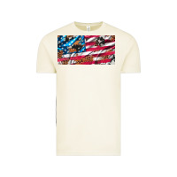 Vintage Arctic usa flag and leopard with wood license plate Vintage Tee - Artiststas