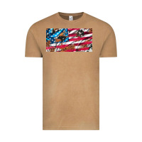 Vintage Camel usa flag and leopard with wood license plate Vintage Tee - Artiststas