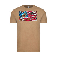 Vintage Coffee usa flag and leopard with wood license plate Vintage Tee - Artiststas