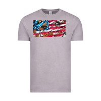 Vintage Zinc usa flag and leopard with wood license plate Vintage Tee - Artiststas