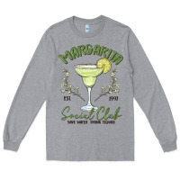 Heather Grey margarita social club Long Sleeve Tee - MaliasSmallBusiness