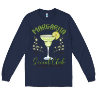 Navy margarita social club Long Sleeve Tee - MaliasSmallBusiness