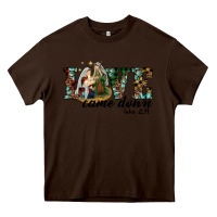 Chocolate Brown love came down holy family Heavy Core Tee - RanaPortraitStore