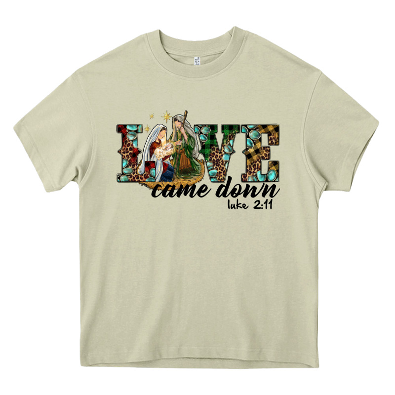 Love Came Down Holy Family Heavy Core Tee by RanaPortraitStore | Teevron