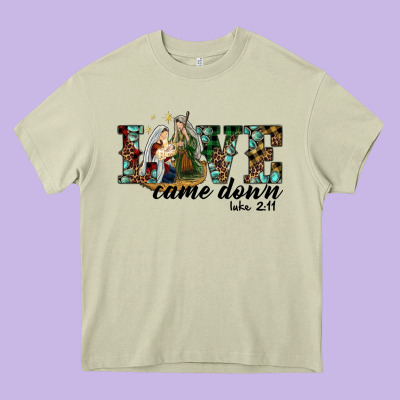 Love Came Down Holy Family Heavy Core Tee Designed By Ranaportraitstore