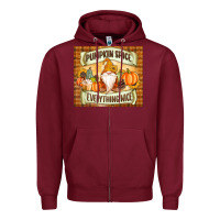 Burgundy Pumpkin Spice Everything Nice Gnome Zipper Hoodie - MaliasSmallBusiness