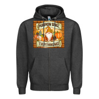 Charcoal Heather Pumpkin Spice Everything Nice Gnome Zipper Hoodie - MaliasSmallBusiness