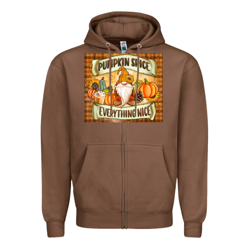 Pumpkin Spice Everything Nice Gnome Zipper Hoodie by MaliasSmallBusiness | Teevron