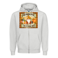 Dove Grey Pumpkin Spice Everything Nice Gnome Zipper Hoodie - MaliasSmallBusiness