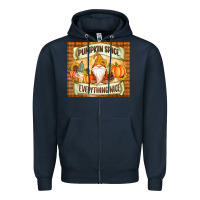Navy Pumpkin Spice Everything Nice Gnome Zipper Hoodie - MaliasSmallBusiness