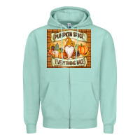 Seafoam Pumpkin Spice Everything Nice Gnome Zipper Hoodie - MaliasSmallBusiness