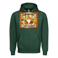 Sports Green Pumpkin Spice Everything Nice Gnome Zipper Hoodie - MaliasSmallBusiness