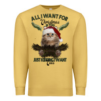 Antique Gold All I Want For Christmas Is You Just Kidding I Want Cats Premium Sweatshirt - Bettercallsaul