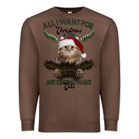 Chestnut All I Want For Christmas Is You Just Kidding I Want Cats Premium Sweatshirt - Bettercallsaul