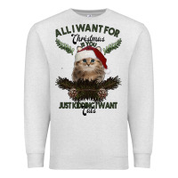Oatmeal Heather All I Want For Christmas Is You Just Kidding I Want Cats Premium Sweatshirt - Bettercallsaul