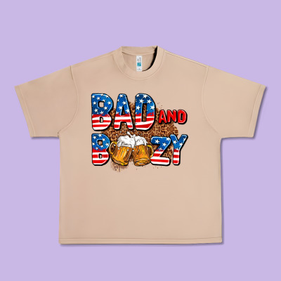 Bad And Boozy Usa Urban Heavy Tee Designed By Adodesignshop