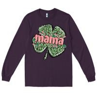 Plum leopard shamrock mama Long Sleeve Tee - MaliasSmallBusiness