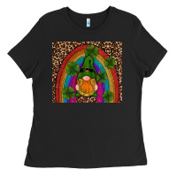Black st patricks day gnomes shamrock rainwow Ladies Tee - RanaPortraitStore