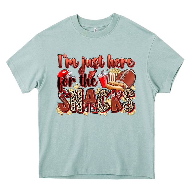 I'm Just Here For The Snacks American Football Heavy Core Tee by Zillion Design Studio | Teevron