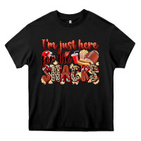 Black i'm just here for the snacks american football Heavy Core Tee - Zillion Design Studio