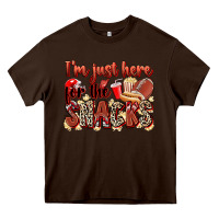 Chocolate Brown i'm just here for the snacks american football Heavy Core Tee - Zillion Design Studio