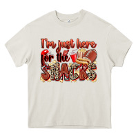 Cream i'm just here for the snacks american football Heavy Core Tee - Zillion Design Studio