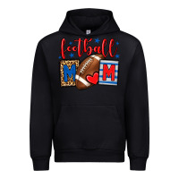 Black Football mom red and blue team color mother's day Urban Hoodie - HowdyJamesFarm