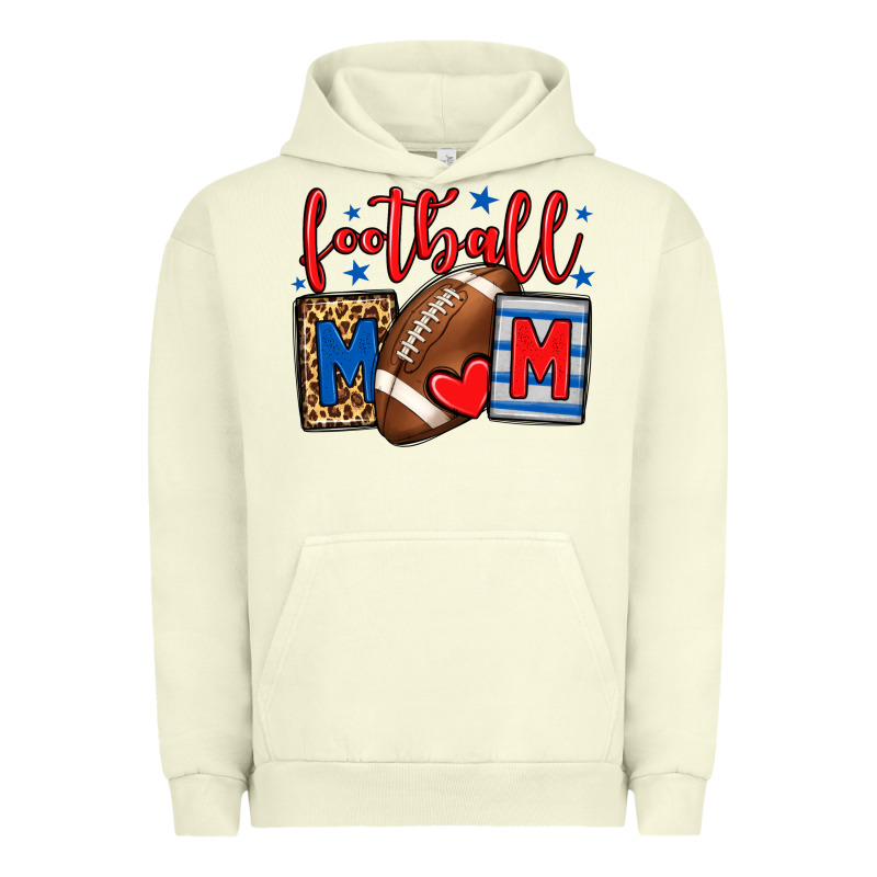 Football Mom Red And Blue Team Color Mother's Day Urban Hoodie by HowdyJamesFarm | Teevron