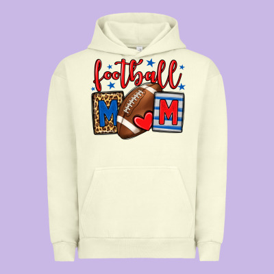 Football Mom Red And Blue Team Color Mother's Day Urban Hoodie Designed By Howdyjamesfarm