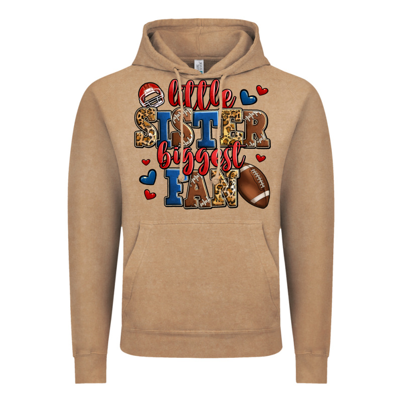 Little Sister Biggest Fan American Football Vintage Hoodie by Jasminsmagicworld | Teevron