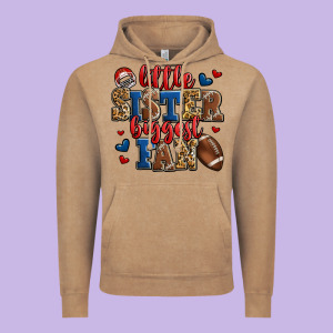 Little Sister Biggest Fan American Football Vintage Hoodie Designed By Jasminsmagicworld