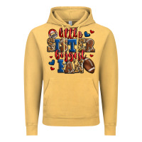 Vintage Mustard little sister biggest fan american football Vintage Hoodie - Jasminsmagicworld