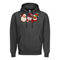Charcoal Heather santa snowman reindeer Zipper Hoodie - MaliasSmallBusiness