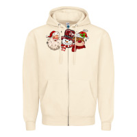 Santa Snowman Reindeer Zipper Hoodie | Teevron