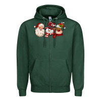 Sports Green santa snowman reindeer Zipper Hoodie - MaliasSmallBusiness