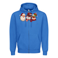 True Royal santa snowman reindeer Zipper Hoodie - MaliasSmallBusiness