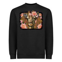 Black Western Floral Giraffe Heavyweight Sweatshirt - LillyAllenDesigns